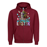 Burgundy Happy Easter Heifers Easter Day Zipper Hoodie - HowdyJamesFarm