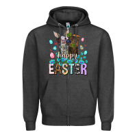 Charcoal Heather Happy Easter Heifers Easter Day Zipper Hoodie - HowdyJamesFarm