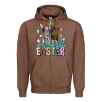 Chestnut Happy Easter Heifers Easter Day Zipper Hoodie - HowdyJamesFarm