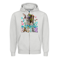 Dove Grey Happy Easter Heifers Easter Day Zipper Hoodie - HowdyJamesFarm
