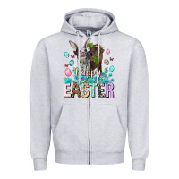 Heather Grey Happy Easter Heifers Easter Day Zipper Hoodie - HowdyJamesFarm