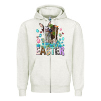 Oatmeal Heather Happy Easter Heifers Easter Day Zipper Hoodie - HowdyJamesFarm