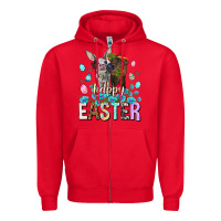 Red Happy Easter Heifers Easter Day Zipper Hoodie - HowdyJamesFarm