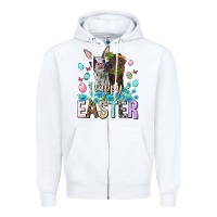 White Happy Easter Heifers Easter Day Zipper Hoodie - HowdyJamesFarm