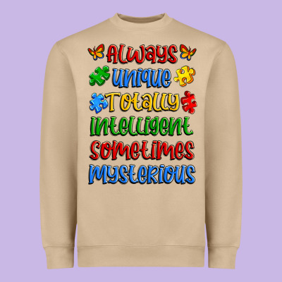 Always Unique Totally Intelligent Sometimes Myster Heavyweight Sweatshirt Designed By Artiststas