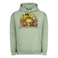 Pigment Oil Green Teacher Urban Hoodie - CowhideDigitalArt