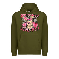 Army Green Somebunny loves you Easter Day Premium Hoodie - CowGirlArtShop