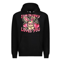 Black Somebunny loves you Easter Day Premium Hoodie - CowGirlArtShop