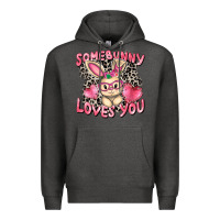 Charcoal Heather Somebunny loves you Easter Day Premium Hoodie - CowGirlArtShop