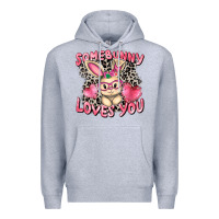 Heather Grey Somebunny loves you Easter Day Premium Hoodie - CowGirlArtShop