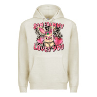 Oatmeal Heather Somebunny loves you Easter Day Premium Hoodie - CowGirlArtShop