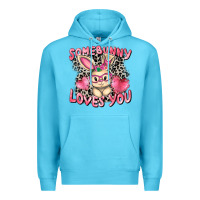 Ocean Blue Somebunny loves you Easter Day Premium Hoodie - CowGirlArtShop