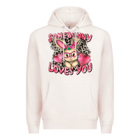 Pale Pink Somebunny loves you Easter Day Premium Hoodie - CowGirlArtShop