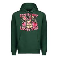 Sports Green Somebunny loves you Easter Day Premium Hoodie - CowGirlArtShop