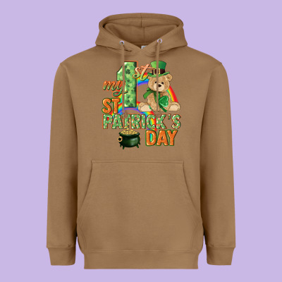 My First St. Patrick's Day Heavyweight Hoodie Designed By Cowgirlartshop
