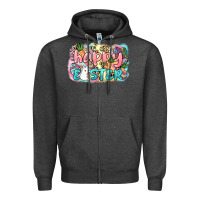 Charcoal Heather Happy Easter Day Zipper Hoodie - HowdyJamesFarm