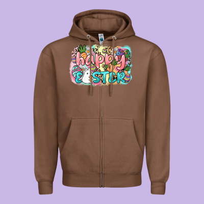 Happy Easter Day Zipper Hoodie Designed By Howdyjamesfarm