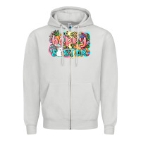 Dove Grey Happy Easter Day Zipper Hoodie - HowdyJamesFarm