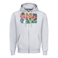 Heather Grey Happy Easter Day Zipper Hoodie - HowdyJamesFarm
