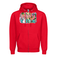 Red Happy Easter Day Zipper Hoodie - HowdyJamesFarm