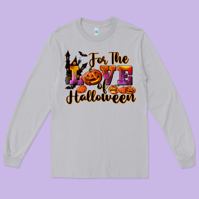 For The Love Of Halloween Long Sleeve Tee Designed By Ranaportraitstore