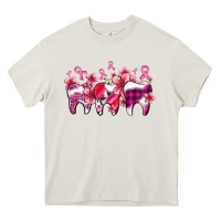 Cream cancer ribbon with teeth Heavy Core Tee - AdoDesignShop