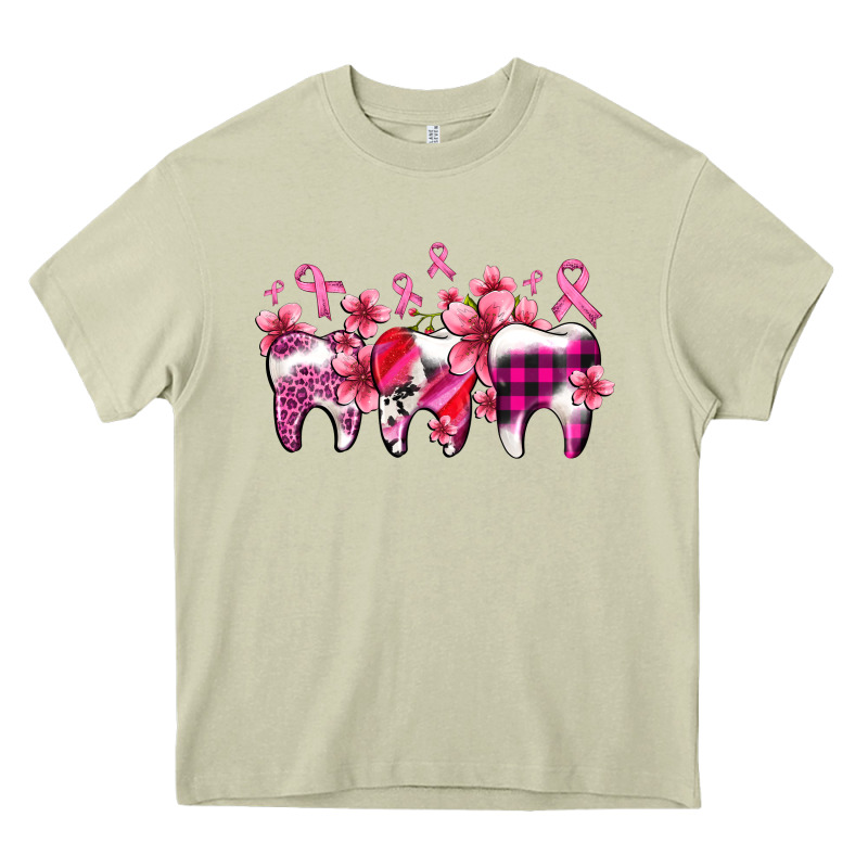 Cancer Ribbon With Teeth Heavy Core Tee by AdoDesignShop | Teevron