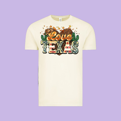 Love Texas Vintage Tee Designed By Nancycooperartshop