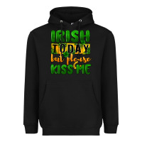 Black Irish today but please kiss me Heavyweight Hoodie - CowGirlArtShop