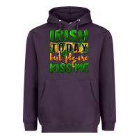 Plum Irish today but please kiss me Heavyweight Hoodie - CowGirlArtShop