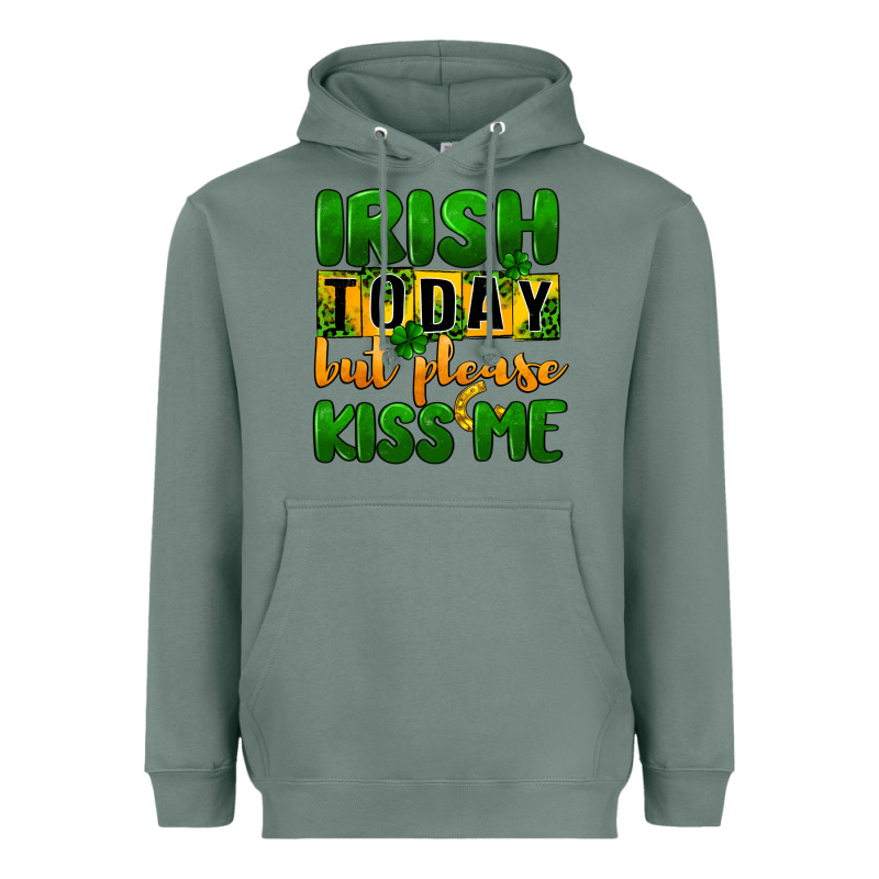 Irish Today But Please Kiss Me Heavyweight Hoodie by CowGirlArtShop | Teevron