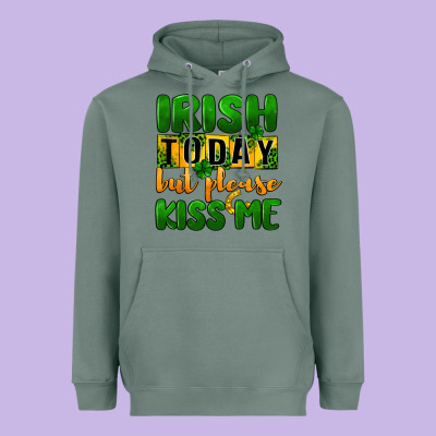 Irish Today But Please Kiss Me Heavyweight Hoodie Designed By Cowgirlartshop
