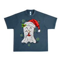 Midnight Navy merry christmas ghost Urban Heavy Tee - MaliasSmallBusiness