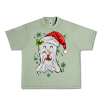Oil Green merry christmas ghost Urban Heavy Tee - MaliasSmallBusiness