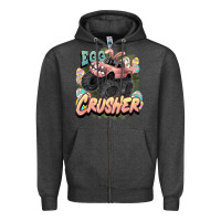 Charcoal Heather Egg crusher Easter truck Easter Day Zipper Hoodie - HowdyJamesFarm