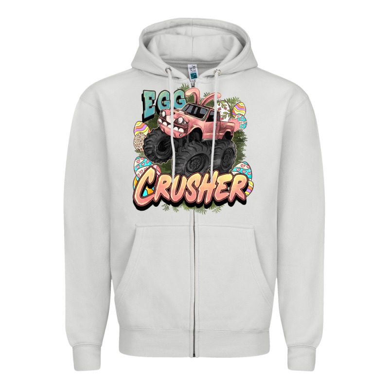 Egg Crusher Easter Truck Easter Day Zipper Hoodie by HowdyJamesFarm | Teevron
