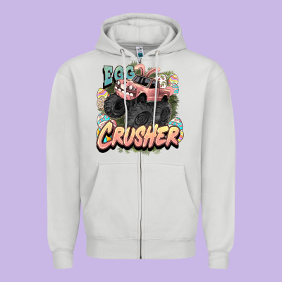 Egg Crusher Easter Truck Easter Day Zipper Hoodie Designed By Howdyjamesfarm