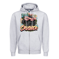 Heather Grey Egg crusher Easter truck Easter Day Zipper Hoodie - HowdyJamesFarm