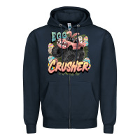 Navy Egg crusher Easter truck Easter Day Zipper Hoodie - HowdyJamesFarm