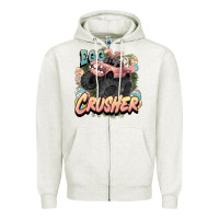 Oatmeal Heather Egg crusher Easter truck Easter Day Zipper Hoodie - HowdyJamesFarm