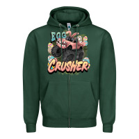 Sports Green Egg crusher Easter truck Easter Day Zipper Hoodie - HowdyJamesFarm