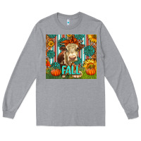 Heather Grey Western Fall Cow Long Sleeve Tee - LillyAllenDesigns