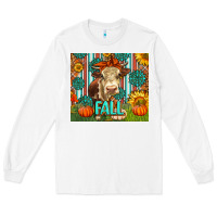 White Western Fall Cow Long Sleeve Tee - LillyAllenDesigns