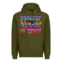 Army Green Coolest queer in town Premium Hoodie - CowGirlArtShop