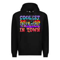 Black Coolest queer in town Premium Hoodie - CowGirlArtShop