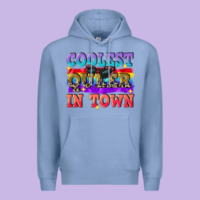 Coolest Queer In Town Premium Hoodie Designed By Cowgirlartshop