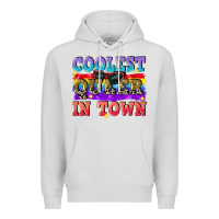 Dove Grey Coolest queer in town Premium Hoodie - CowGirlArtShop
