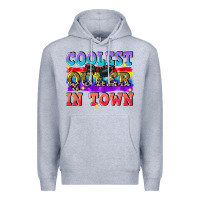 Heather Grey Coolest queer in town Premium Hoodie - CowGirlArtShop