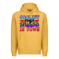 Mustard Coolest queer in town Premium Hoodie - CowGirlArtShop