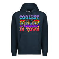Navy Coolest queer in town Premium Hoodie - CowGirlArtShop